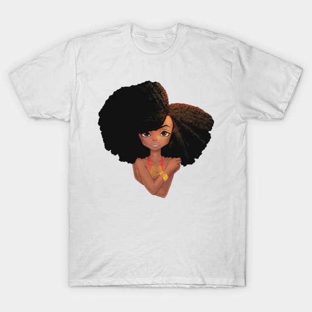 Naturally Fabulous Afro Queen Black Woman T-Shirt by NaturallyBlack